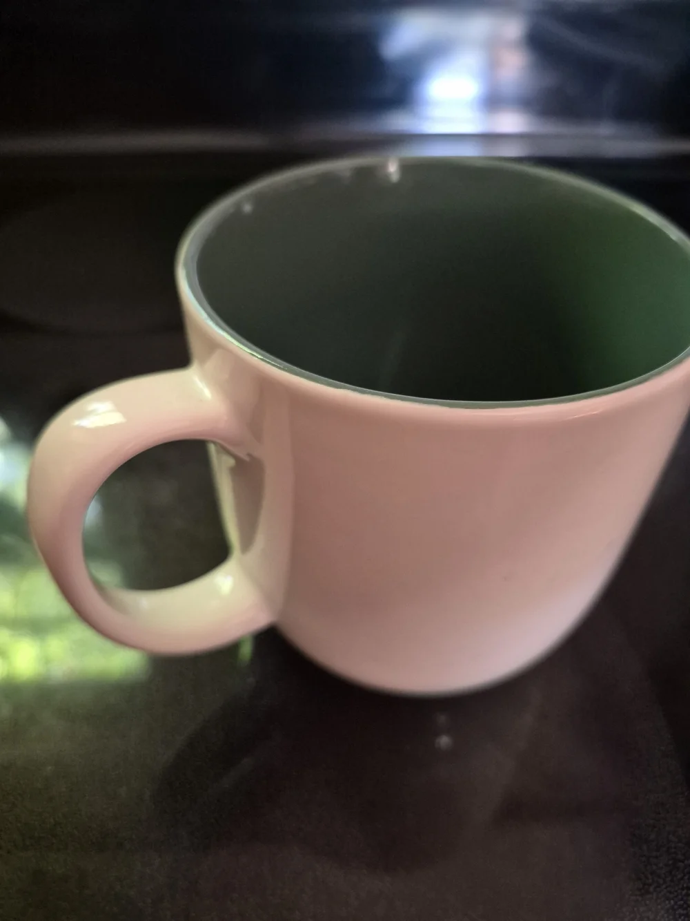 Williams Sonoma Black Lab Ceramic Dog Print Mug - White with Dark Green Interior